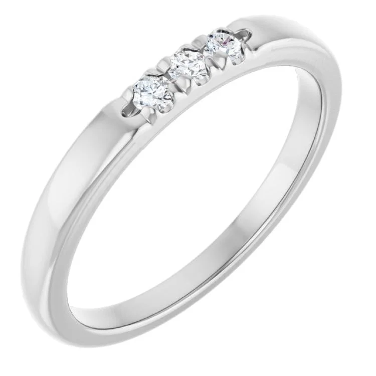 Classic Stacking Rings For Wedding Day-Platinum 0.08 CTW Lab-Grown Diamond Anniversary Band