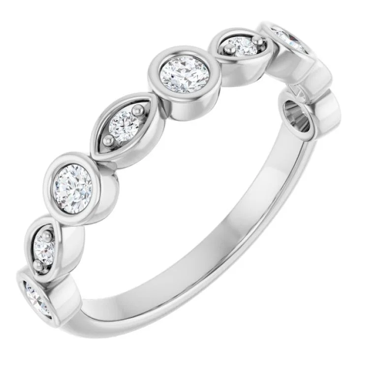 Personalized Wedding Bands For Special Occasions-Platinum 1/3 CTW Lab-Grown Diamond  Anniversary Band