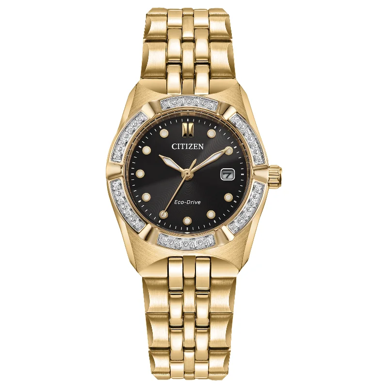 Comfortable Watches For Long Wear-Citizen Eco-Drive Corso Diamond EW2712-55E