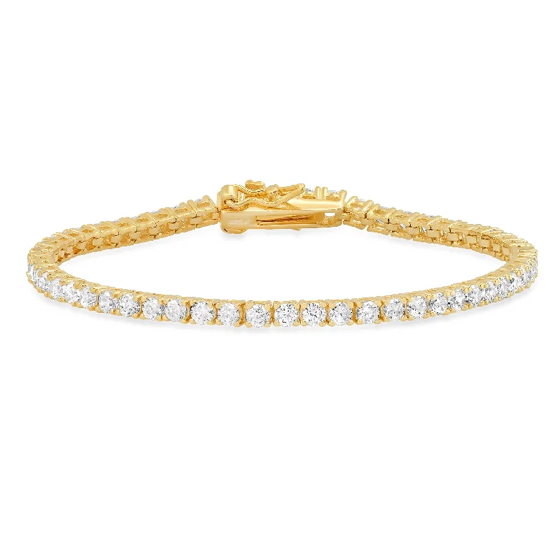 Holiday Bracelets For Gifts-3MM TENNIS BRACELET, GOLD BR