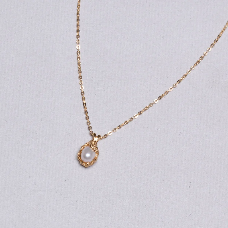 Custom Initials Necklace For Personalized Jewelry-Vintage Mikimoto Pearl and Gold Necklace