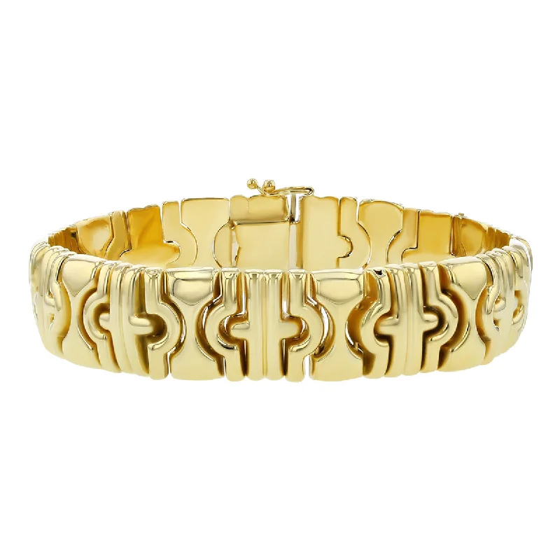 Luxury Silver Bracelets-14K Yellow Gold Byzantine Bracelet