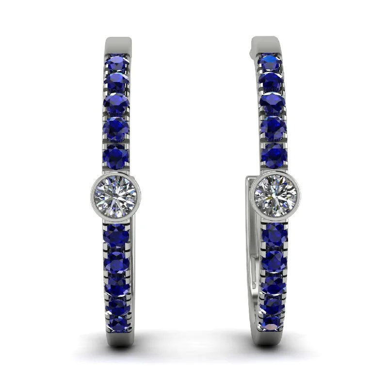 Custom Earrings For Holiday Gifts-Hoop Diamond Earrings Micro Pave - Ansley No. 63