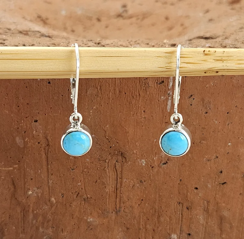 Trendy Gold Earrings For Evening Out-Turquoise Drop Earrings with Sterling French Hook