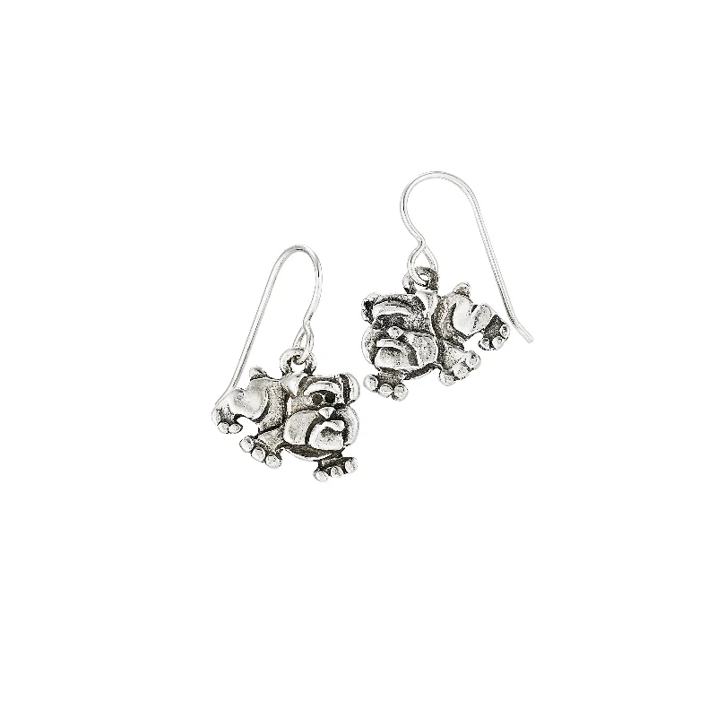 Large Crystal Earrings For Weddings-Raining Bulldog Earrings