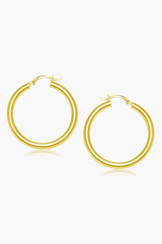 Dainty Hoop Earrings For Chic Look-14k Gold Classic 40mm Hoop Earrings