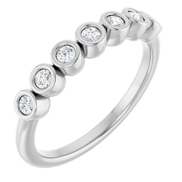 Personalized Engagement Rings With Birthstones-Platinum 1/5 CTW Lab-Grown Diamond  Anniversary Band