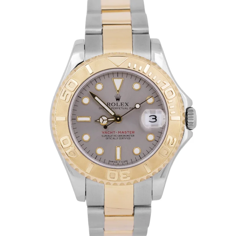 Retro Style Watches For Fashion Lovers-Rolex Yacht-Master Two-Tone 35mm SLATE Gray Steel 18K Yellow Gold 68623 Watch