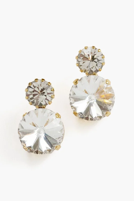 Classic Stud Earrings For Office Wear-Crystal Antique Gold Myrla Earrings