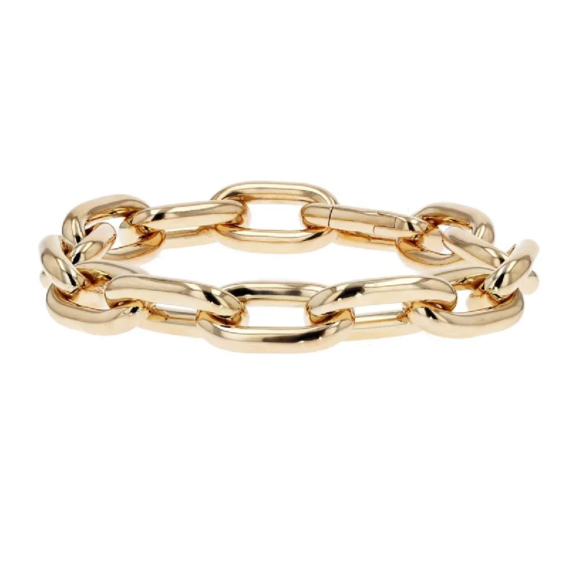 Adjustable Fashion Bracelets-18K Gold Chunky Paperclip Bracelet