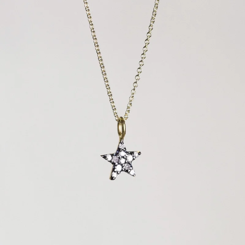 Simple Beaded Necklace For Casual Look-Diamond Little Star Necklace