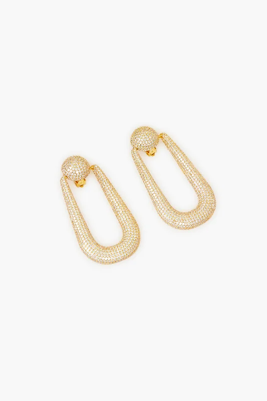 Classic Pearl Earrings For Special Occasions-Gold Brea Small Rhinestone Earrings