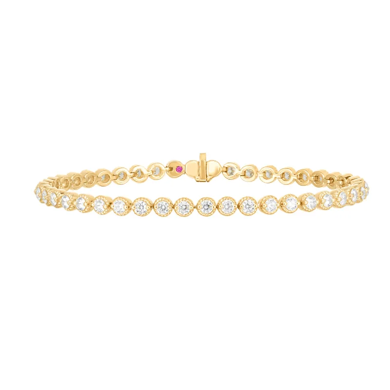 Elegant Diamond Bracelets For Special Events-18K Yellow Gold Florentine Flexible Bracelet