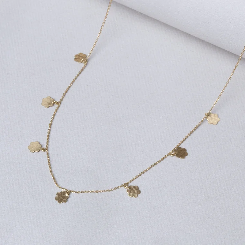 Personalized Pearl Necklace For Bridesmaids-Gold Garland Necklace with Marigold