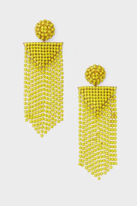 Designer Earrings With Diamonds For Gifts-Yellow Fanning Earrings