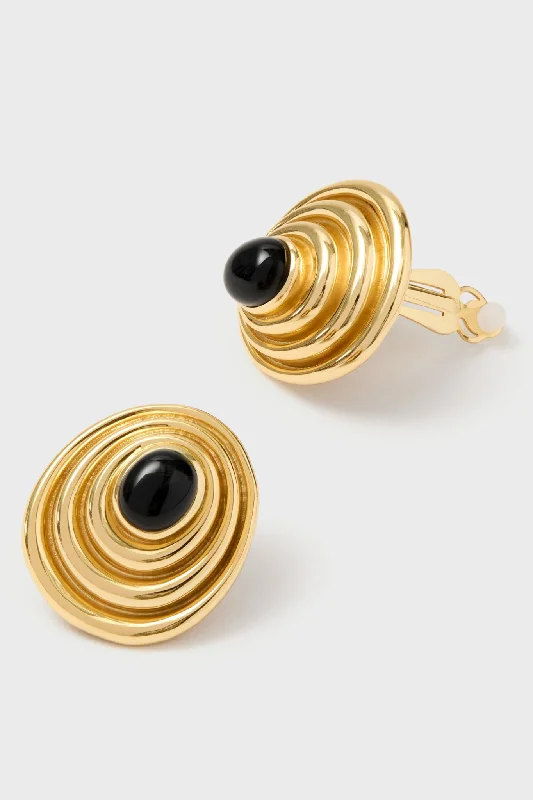 Geometric Earrings For Modern Look-Black Onyx Presence Earrings