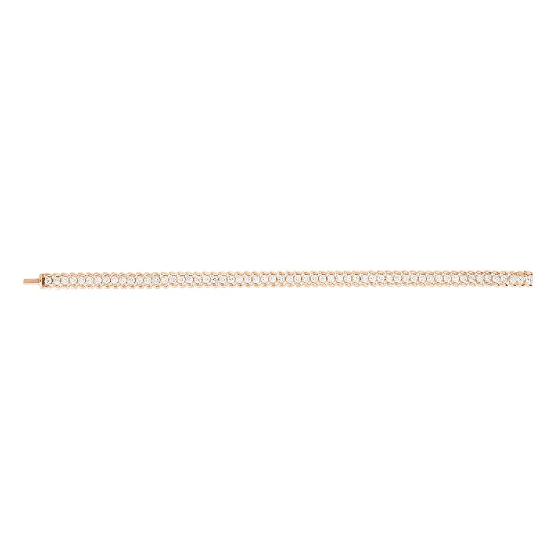 Minimalist Bracelets For Men-18K Rose Gold Classic Diamond Bracelet