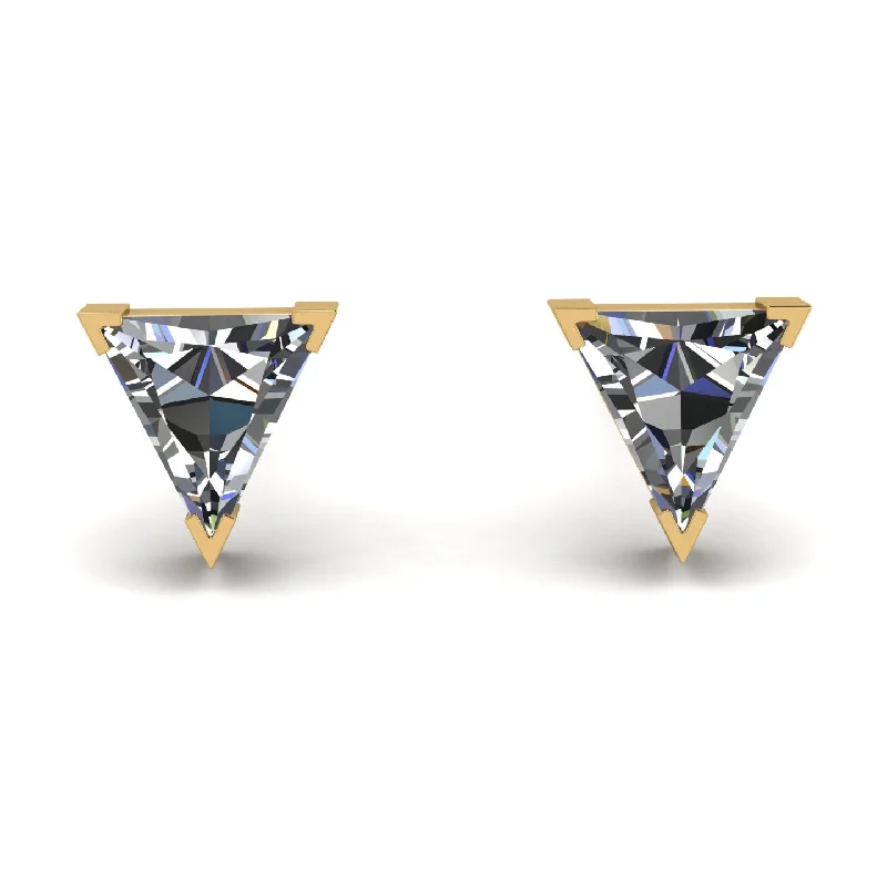 Unique Pearl Earrings For Evening Wear-Triangle Cut Diamond Earrings  - Clementine No. 1