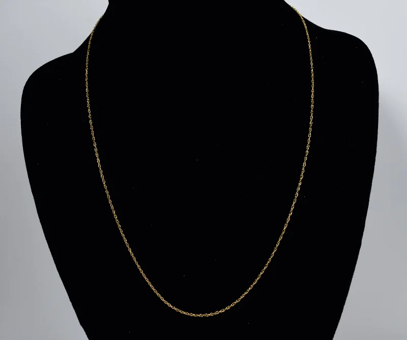 Sparkling Silver Necklace For Elegant Look-Gold Tone Sterling Silver Chain Necklace - 20"