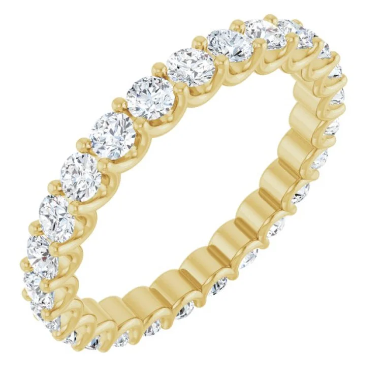 Elegant Wedding Bands For Special Occasions-14K Yellow 1 1/2 CTW Lab-Grown Diamond  Eternity Band Size 7