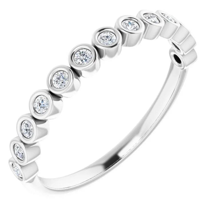 Personalized Stackable Rings For Fashionistas-14K White 5/8 CTW Lab-Grown Diamond  Anniversary Band