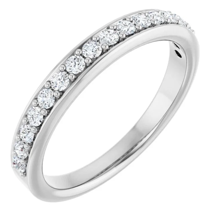 Custom Wedding Bands For Elegant Grooms-14K White 1/3 CTW Lab-Grown Diamond Anniversary Band