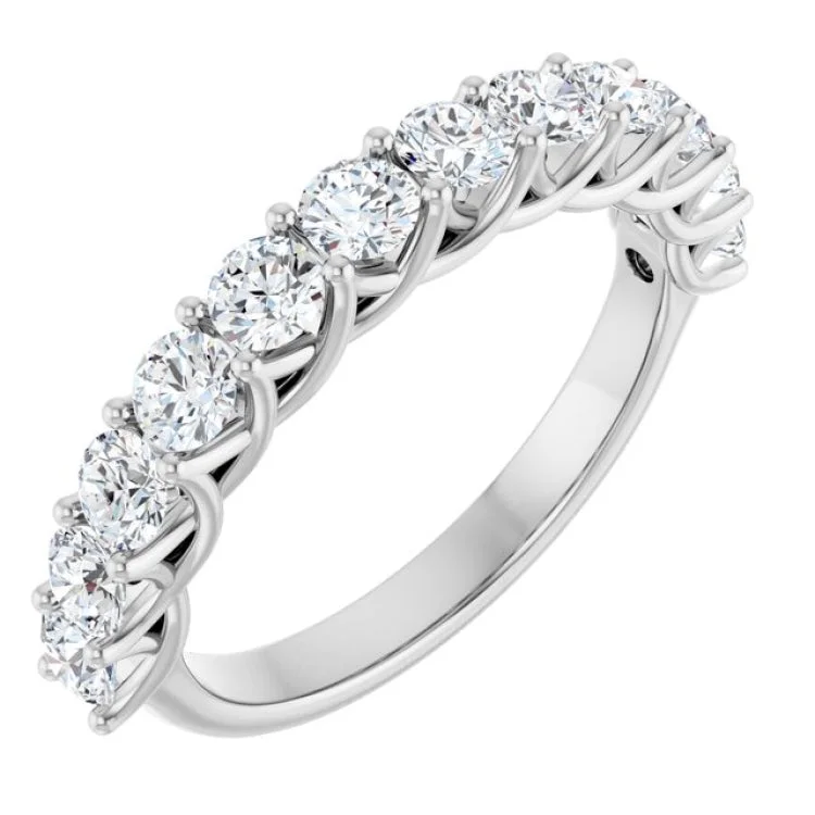 Sparkling Custom Rings For Engagement Day-14K White 1 CTW Lab-Grown Diamond Anniversary Band