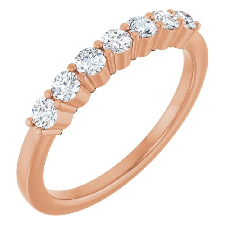 Trendy Wedding Bands With Sapphire Stones-14K Rose 3/8 CTW Lab-Grown Diamond Anniversary Band