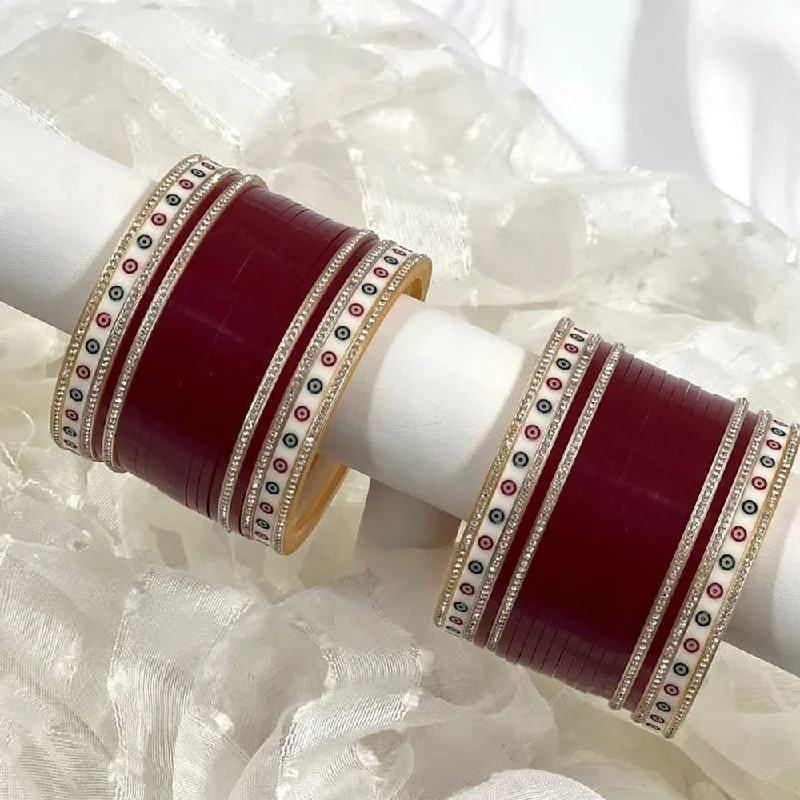 Simple Diamond Bangles For Elegant Brides-Pooja Bangles Acrylic Bangles Set