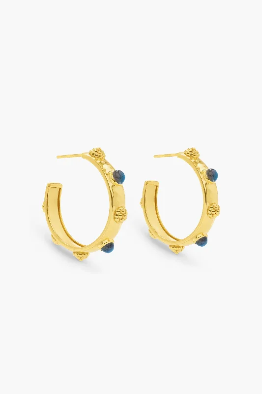 Elegant Earrings With Colored Stones-Cleopatra Hoop Earrings