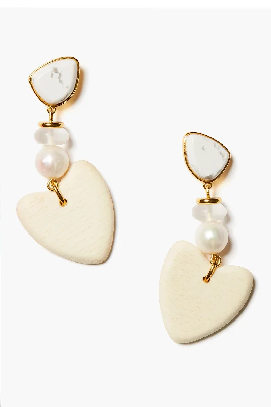 Bold Drop Earrings For Night Out-Cream Lizzie Earrings