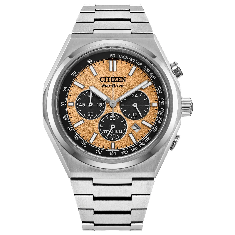 Custom Watches With Personalized Messages-Citizen Eco-Drive Zenshin Chrono CA4610-85Z