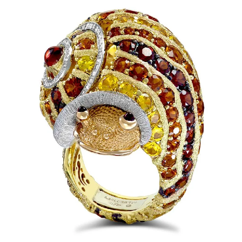 Trendy Engagement Rings With Colored Stones-Gold & Platinum Sunny The Snail Ring