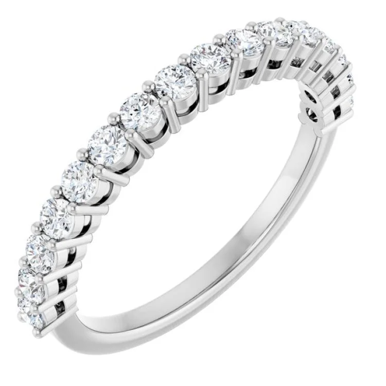 Elegant Custom Rings For Special Occasions-14K White 1/2 CTW Lab-Grown Diamond Anniversary Band