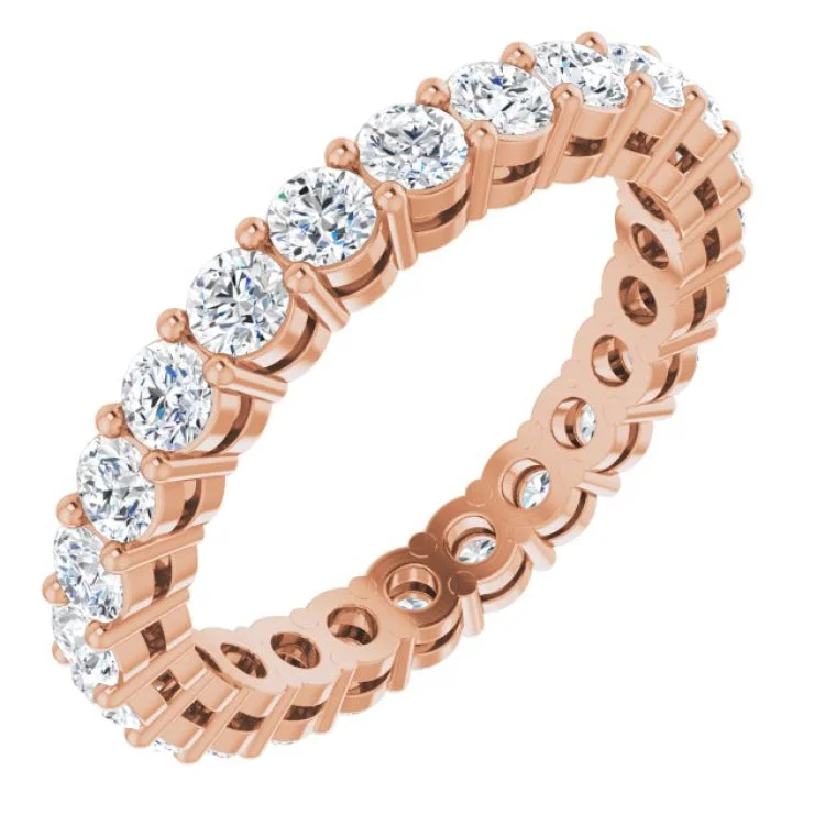 Custom Wedding Rings For Fashion-Forward Brides-14K Rose 1 3/8 CTW Lab-Grown Diamond  Eternity Band