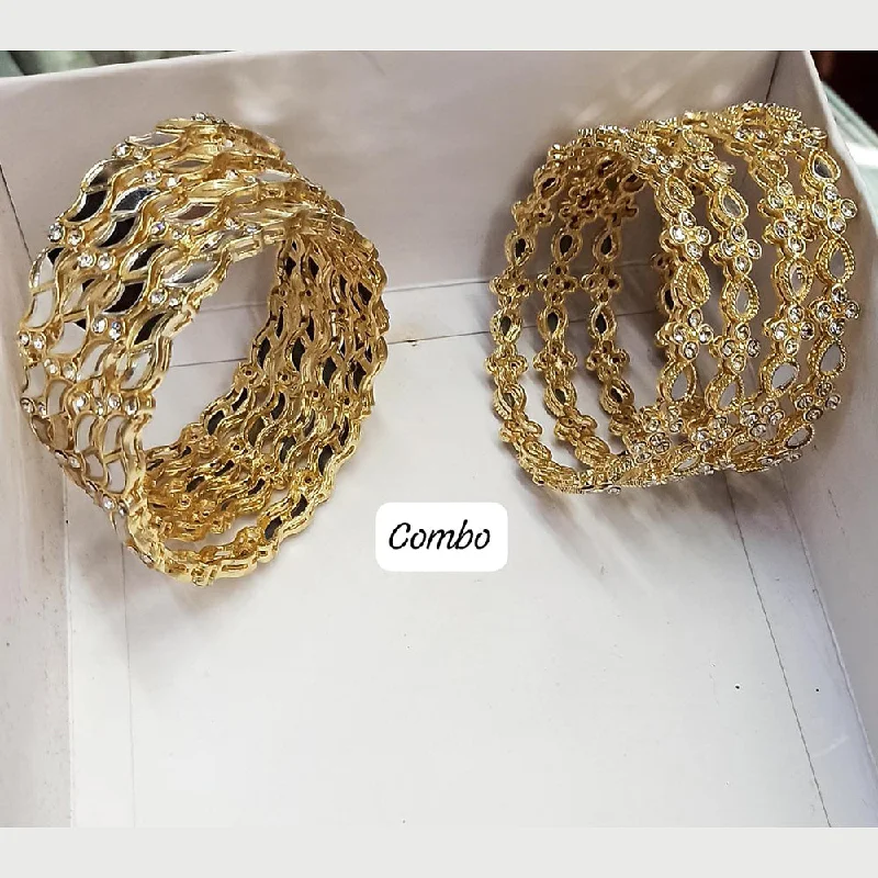 Simple Wedding Bangles For Timeless Elegance-Pooja Bangles Gold Plated Bangles Set