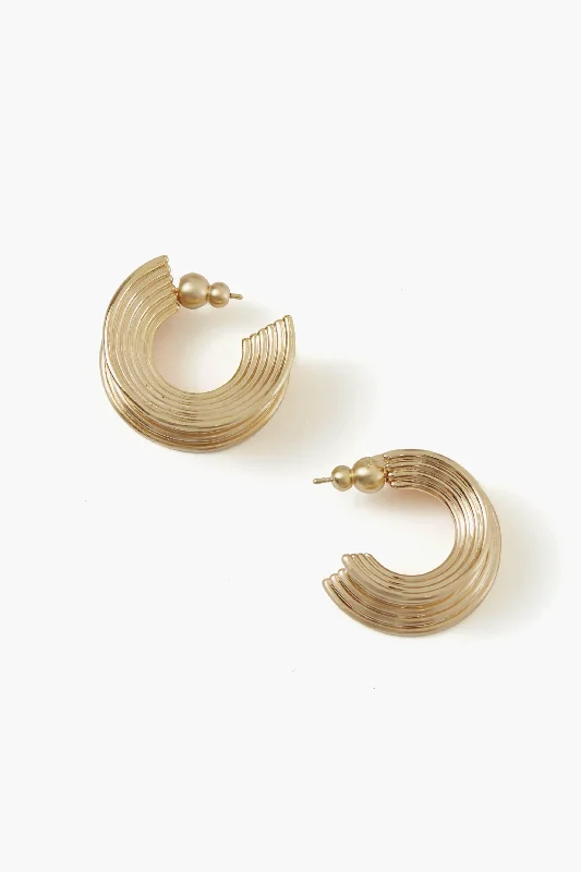 Simple Gold Earrings For Holiday Gifts-Brushed Brass Gigi Earrings