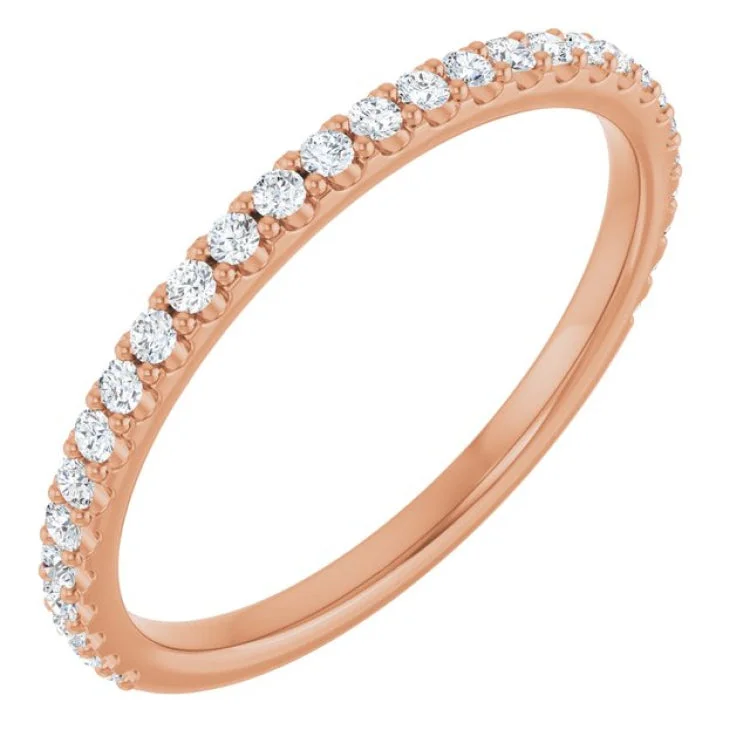 Sparkling Sapphire Rings For Wedding Day-14K Rose 1/4 CTW Lab-Grown Diamond Anniversary Band