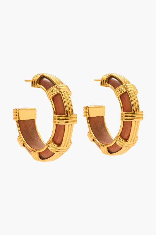 Gold Hoop Earrings With Gemstones-Gaia Cage Hoop Earrings