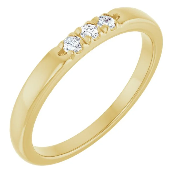 Custom Wedding Bands For Elegant Grooms-14K Yellow 0.08 CTW Lab-Grown Diamond Anniversary Band