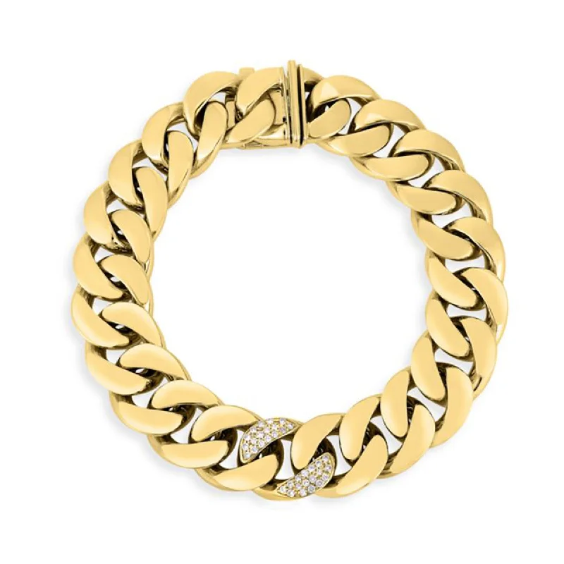 Inspirational Bracelets For Women-18K Gold Oro Classic Bracelet with Diamonds