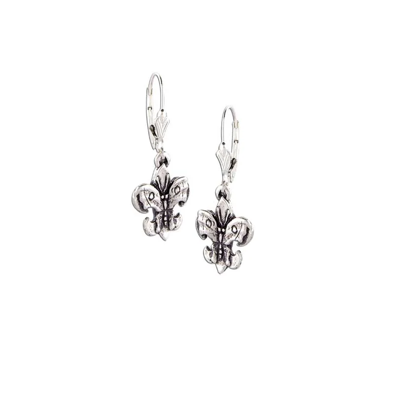 Fashionable Beaded Earrings For Spring-Fleur de Lis Butterfly Small Earrings