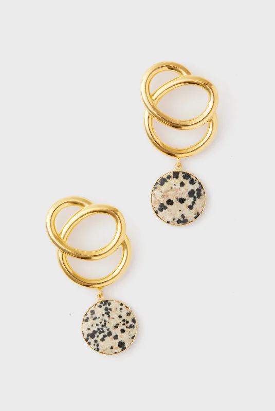 Simple Stud Earrings For Daily Wear-Dalmation Sonia Icon Stone Earrings