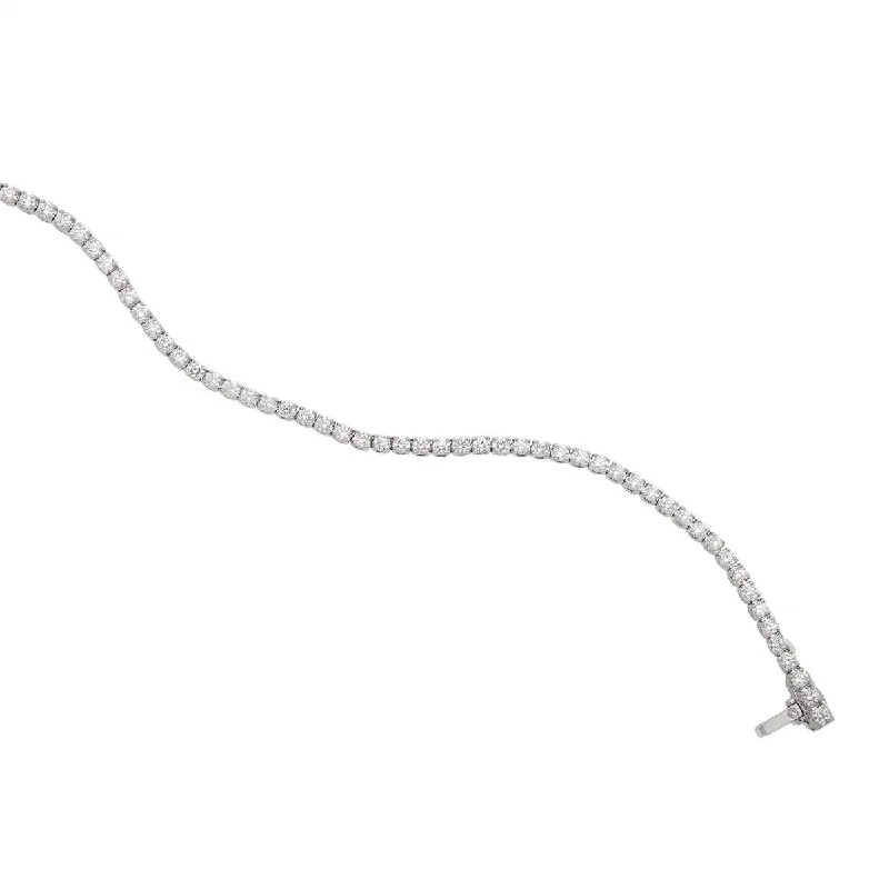 Gold Plated Bracelets For Sale-18K White Gold Diamond Tennis Bracelet