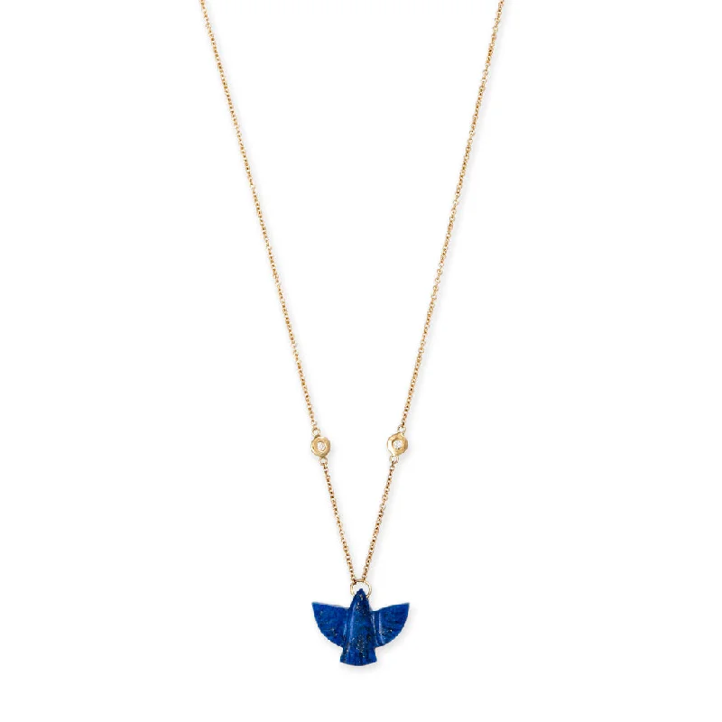 Custom Initials Necklace For Personalized Jewelry-BABY LAPIS THUNDERBIRD NECKLACE