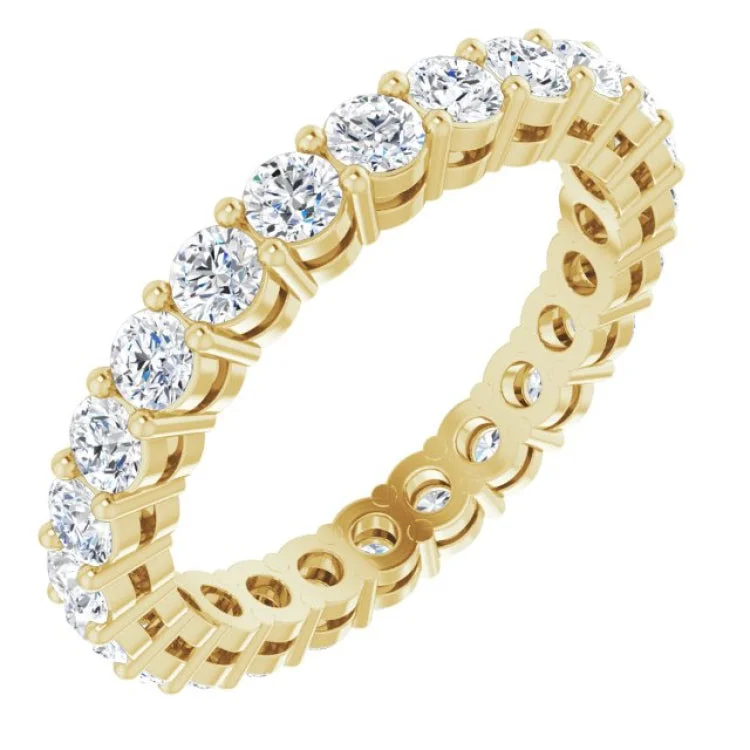 Simple Stacking Rings For Daily Style-14K Yellow 1 3/8 CTW Lab-Grown Diamond  Eternity Band