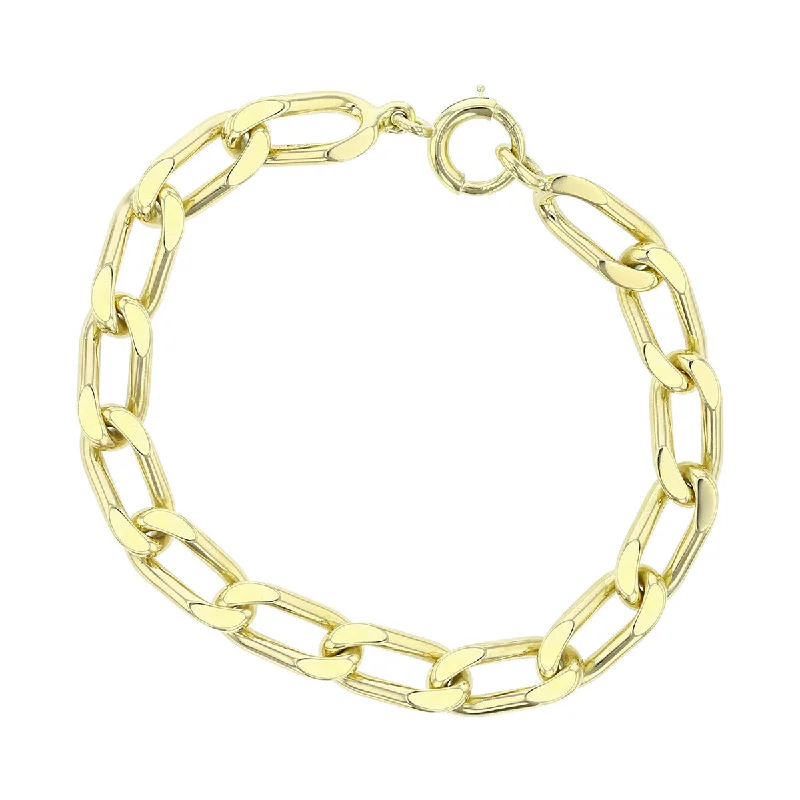 Gemstone Charm Bracelets-14K Yellow Gold Curb Link Bracelet