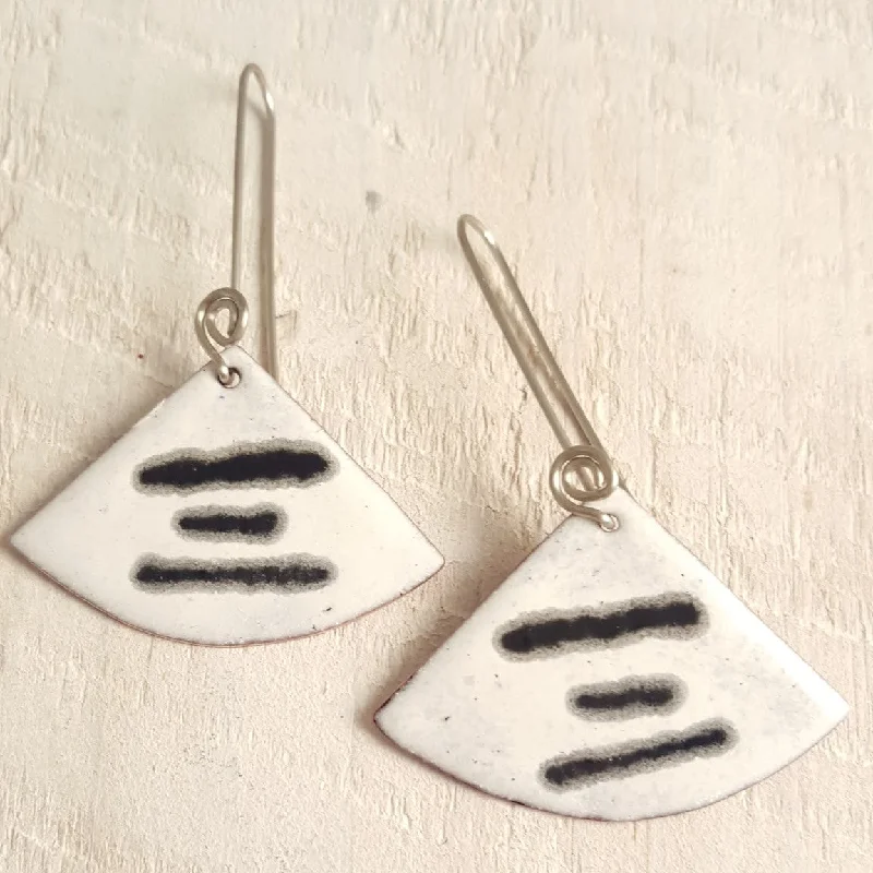 Sparkly Earrings For Bridesmaids Gifts-White Triangle Enamel Earrings