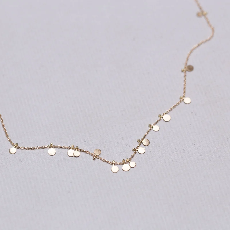 Simple Crystal Pendant Necklace For Everyday Wear-Tiny Random Dots Necklace