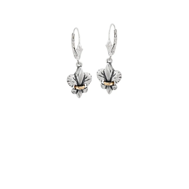 Gold Plated Earrings For Casual Wear-Tiger Lily Mini Two Tone Earrings